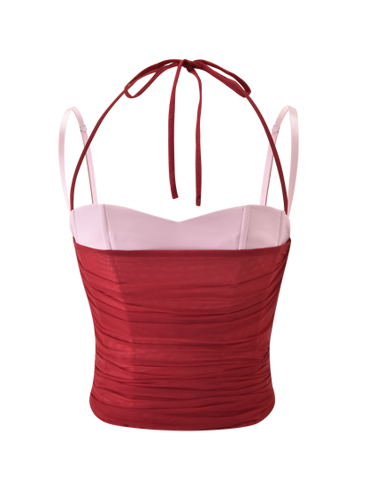 CALINE RUCHED CORSET - RED