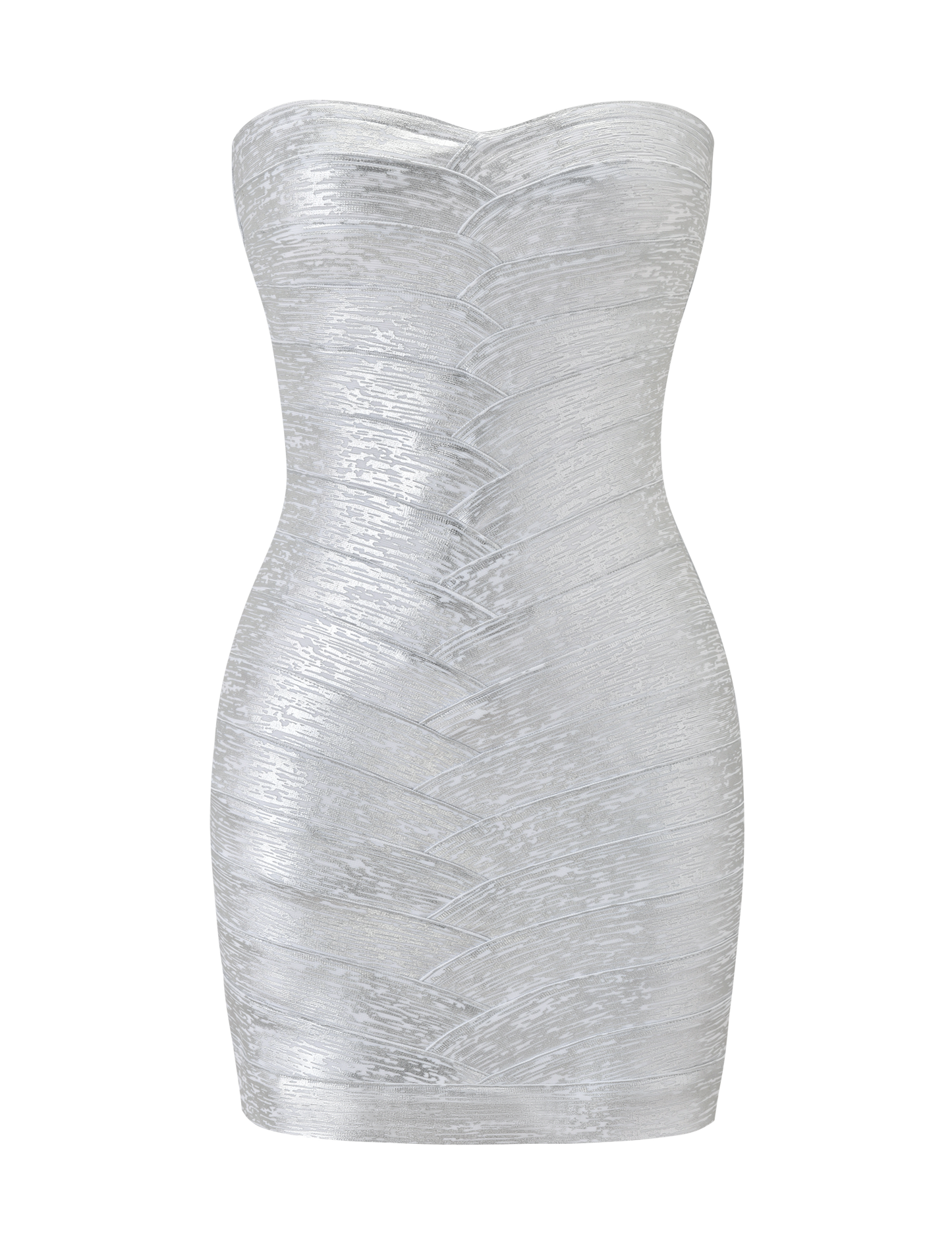 NIYA METALLIC BANDAGE DRESS - LIQUID SILVER