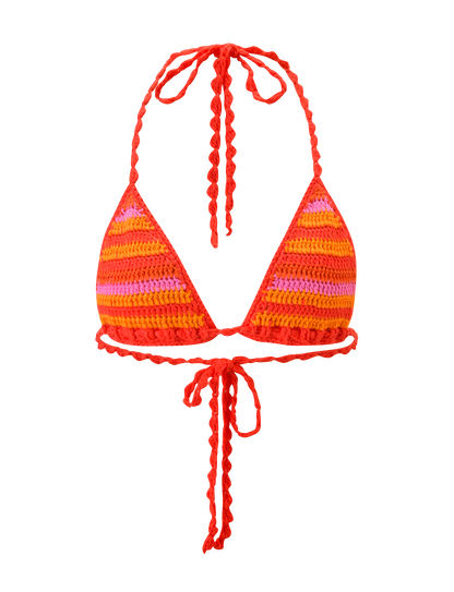 CORA BIKINI TOP 2.0 - SUNSET TROPICAL STRIPE