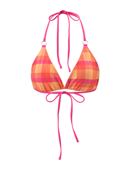 AYANNA REVERSIBLE BIKINI TOP - GINGHAM AND RESORT PLAID
