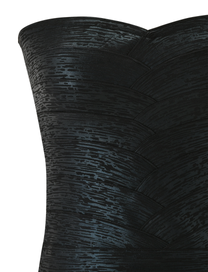 NIYA METALLIC BANDAGE TOP - BLACK