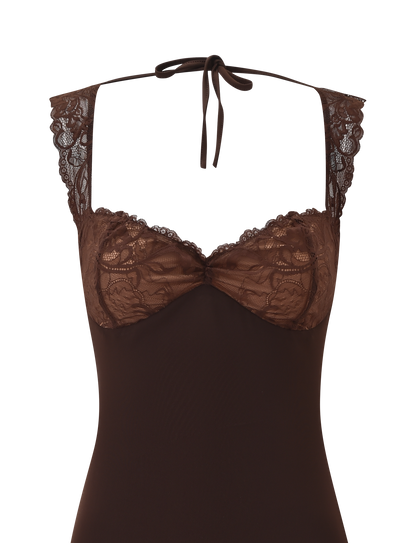 NYOMI MINI DRESS - CHOCOLATE