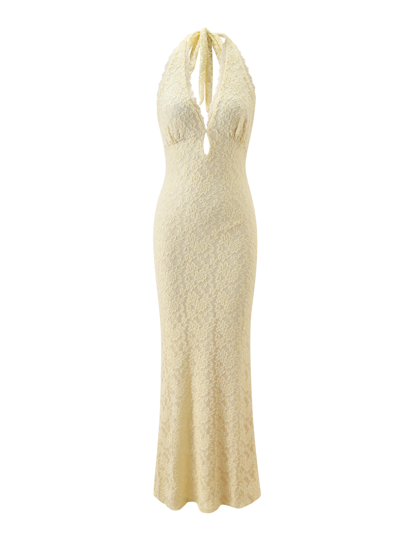 MAVEN LACE MAXI DRESS - PASTEL YELLOW