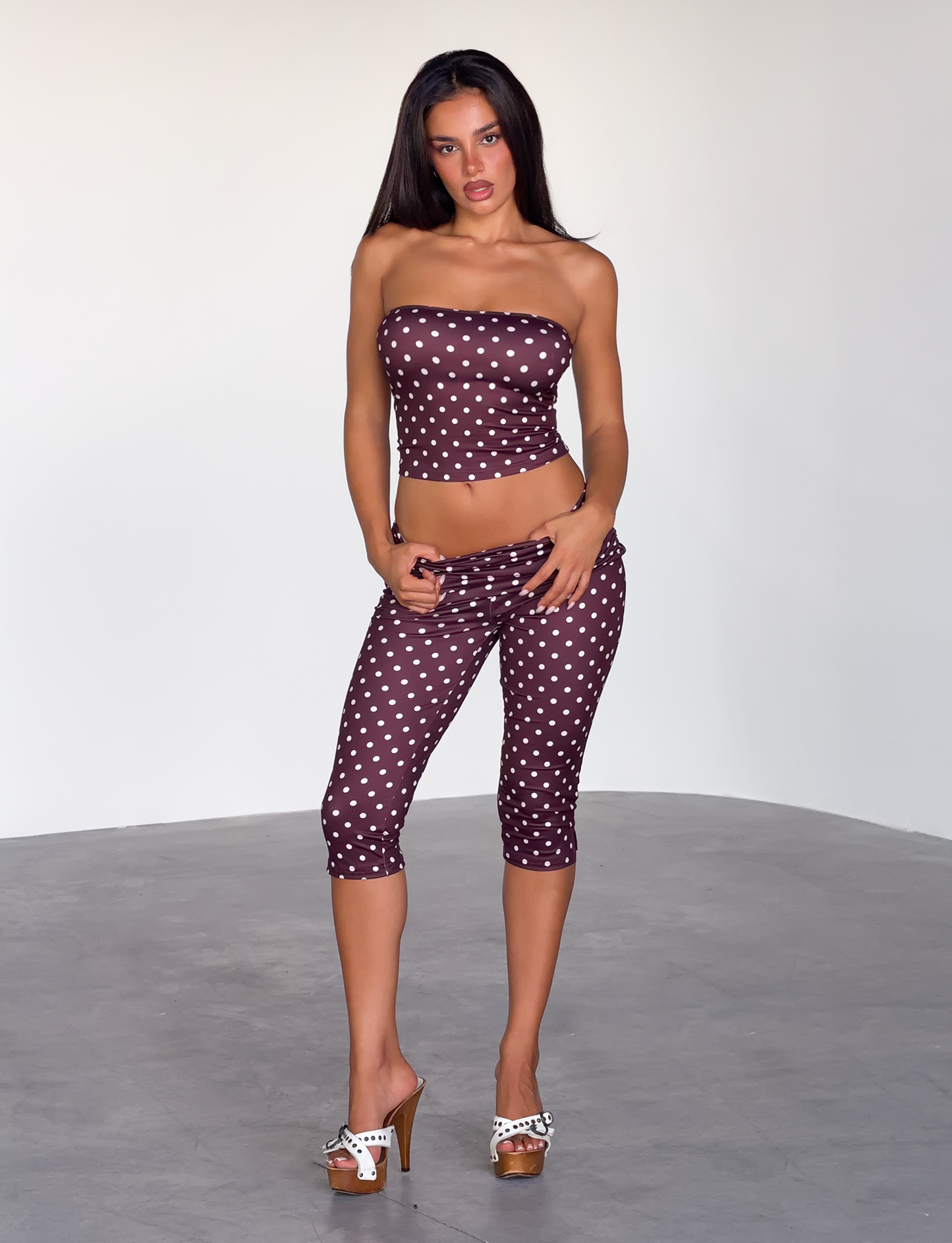 VALI POLKA DOT CAPRI - CHOCOLATE PINK DOT